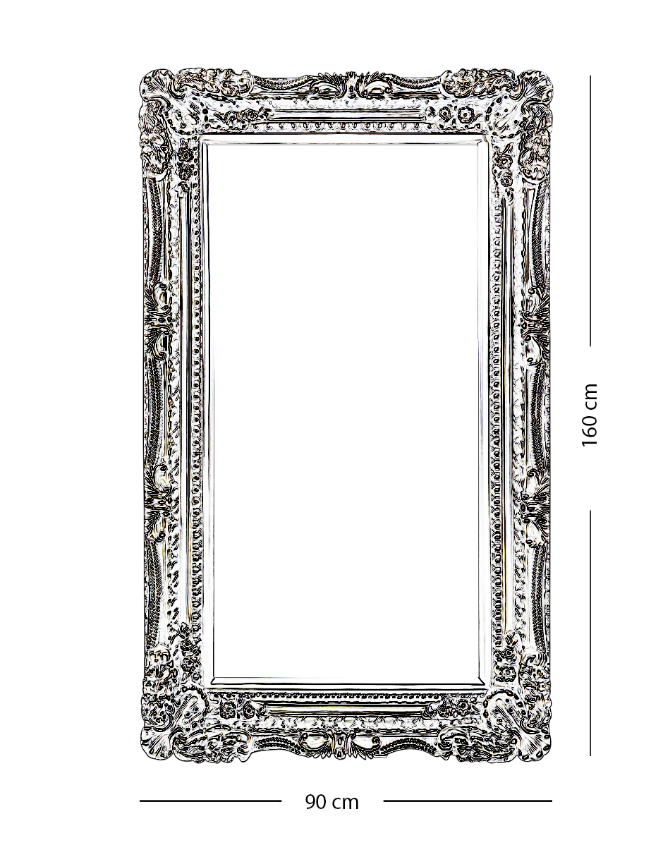Foto 6 | Espejo de Pared Francés Plata de 96 x 160 cm
