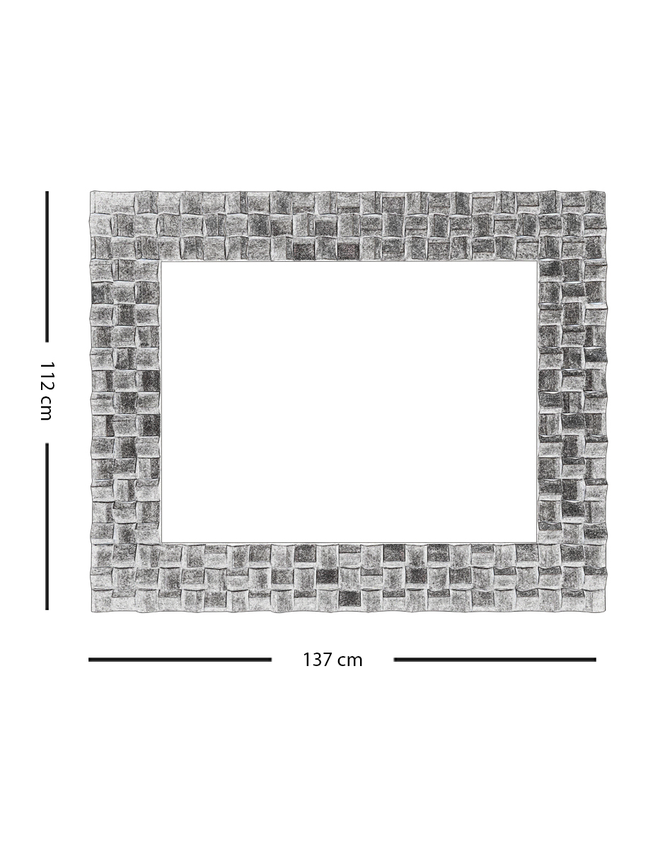 Foto 7 pulgar | Espejo de Pared Moldecor Trenti Plata Patina 112 x 137 cm