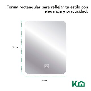 Foto 6 | Espejo Rectangular KingsHouse con Luz Led Touch