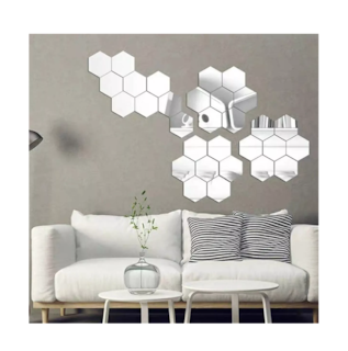 Foto 5 | Espejos Decorativos para Pared Acrílicos Adhesivos 24 Pzs Plateado