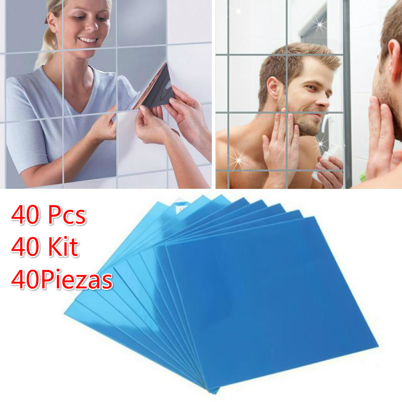 Foto 4 pulgar | Venta Internacional- Kit de 40 Pegatinas de Pared con Espejo 3D 15 x 15 cm