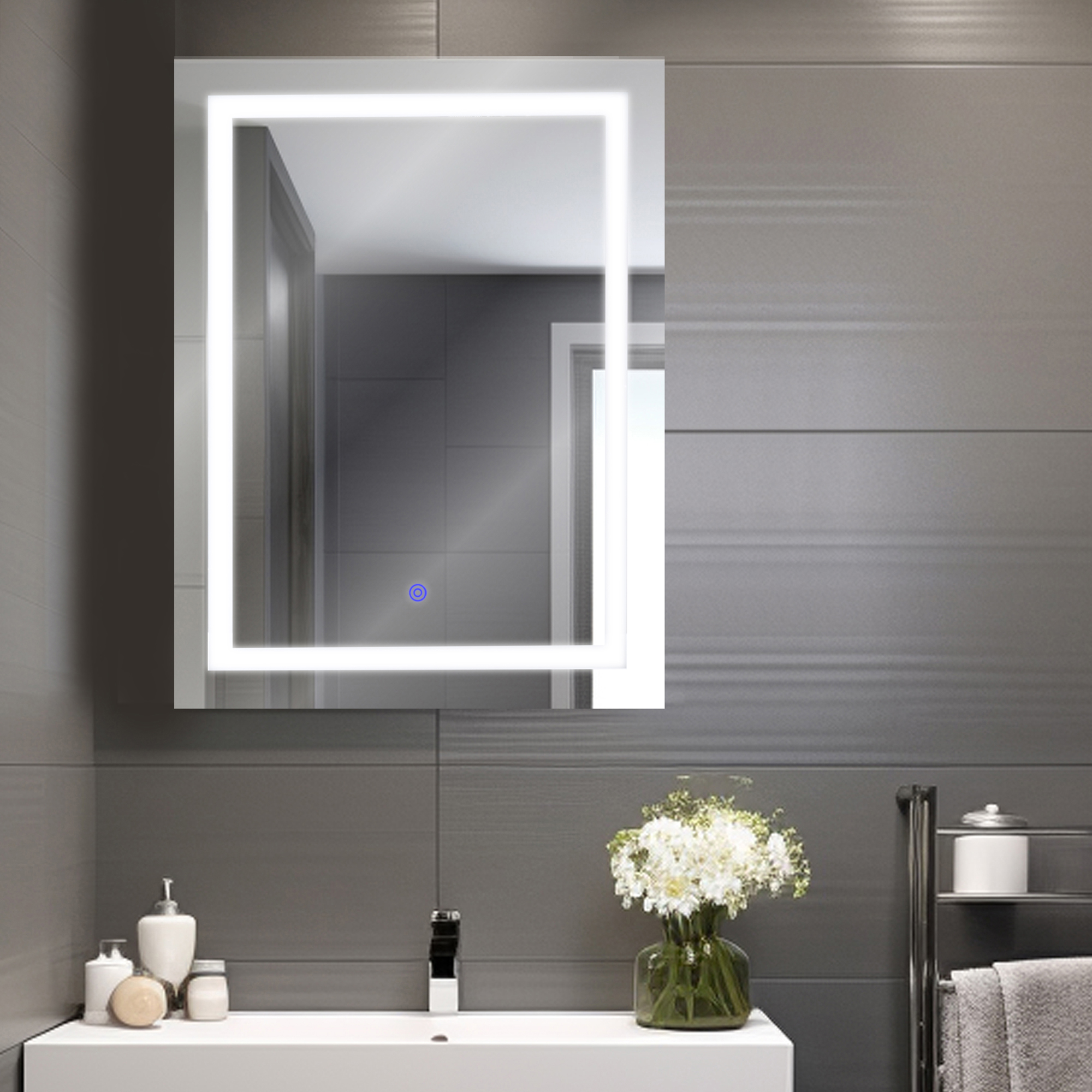 Foto 2 | Espejo Rectangular Gravita con Luz Led Blanco