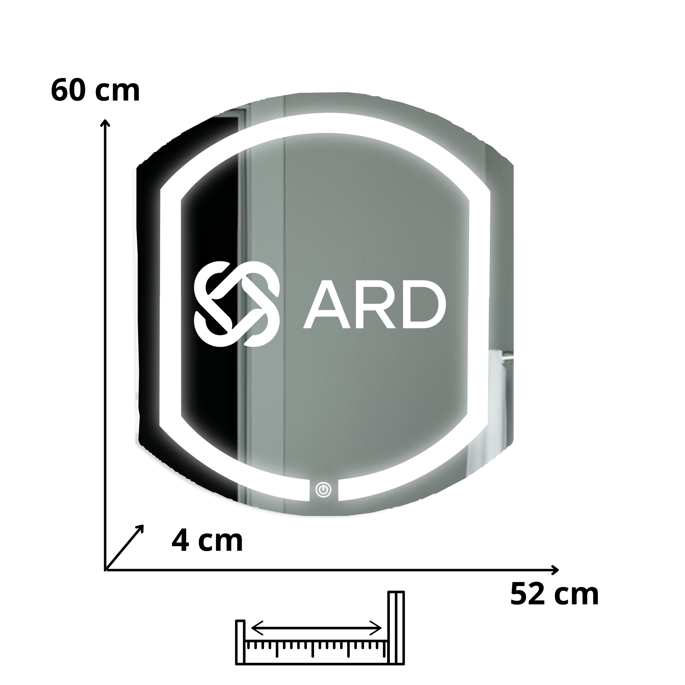 Foto 9 pulgar | Espejo Led ARD Glanz Luminous Capsule 60 x 52 con luz LED Ajustable