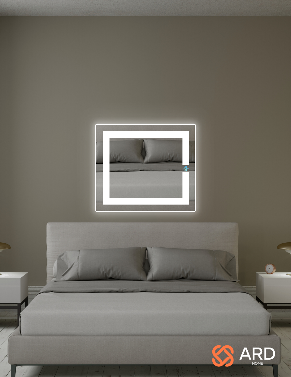 Foto 7 pulgar | Espejo Rectangular Led ARD con Detalles Grabados al Láser 60 X 52 cm