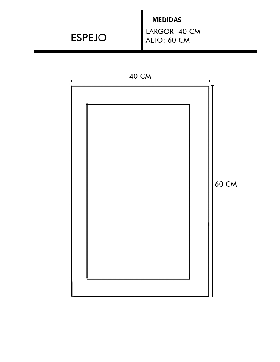 Foto 6 | Espejo Decorativo de Pared Decomobil 60x40 cm Minimalista