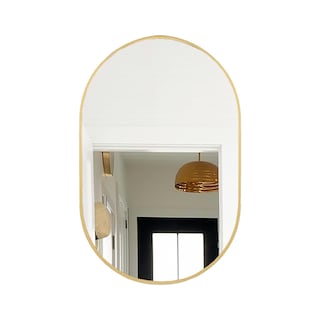 Foto 1 | Espejo Ovalado de Aluminio Dorado Mate 60x80cm Marca Gravita