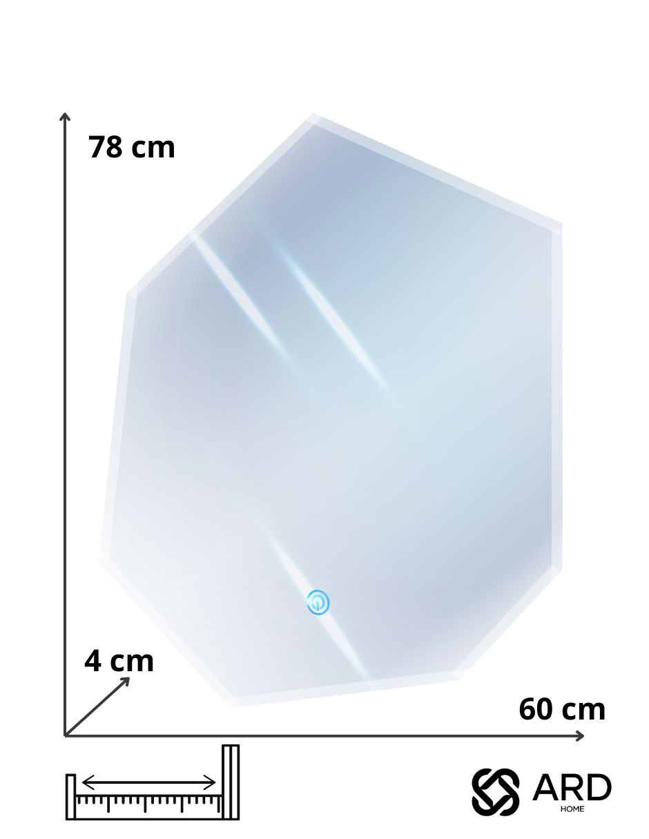 Foto 8 pulgar | Espejo Led ARD Glanz Heptaglow 78 x 60 cm