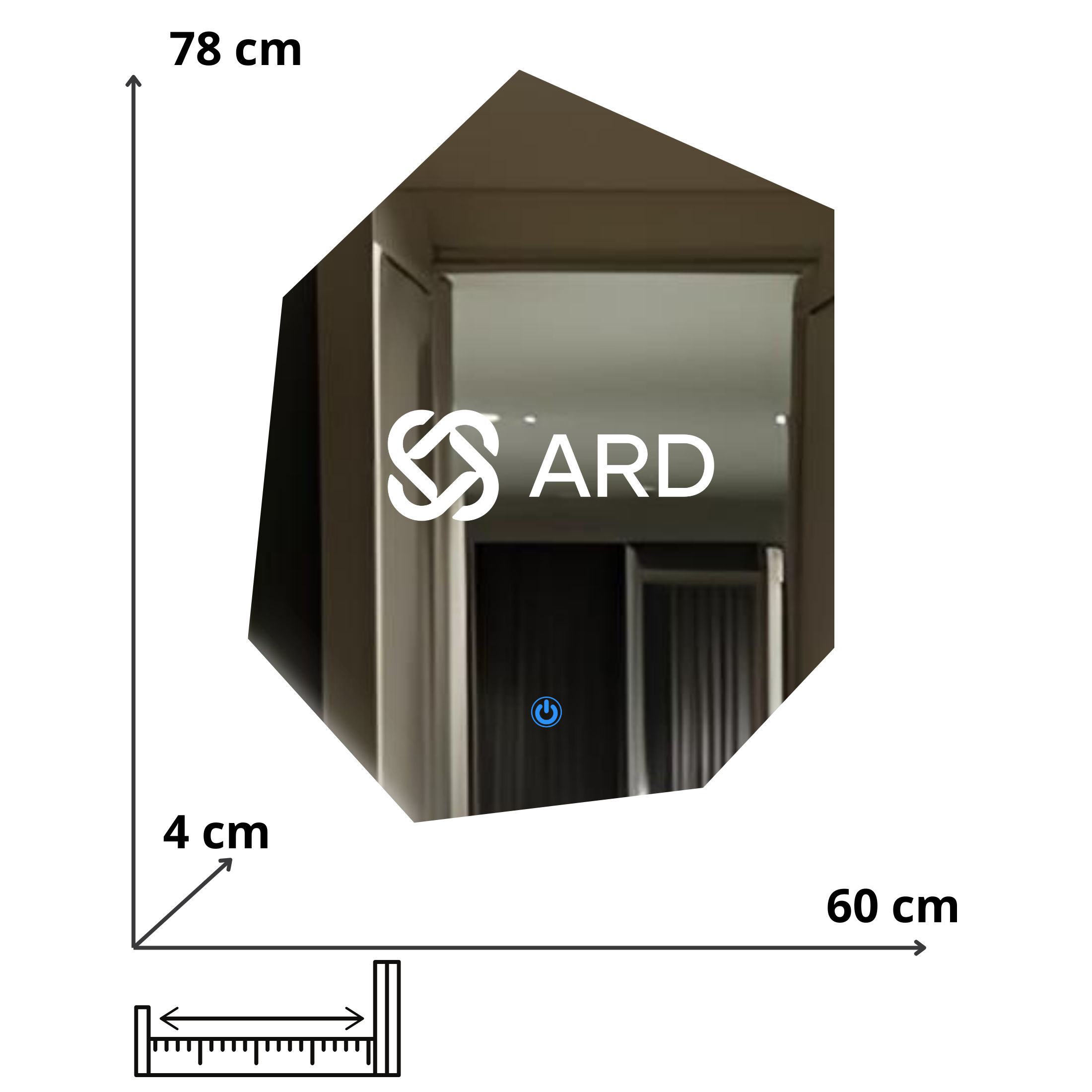 Foto 9 pulgar | Espejo Led Ard Glanz Heptaglow Medidas 78 X 60 cm