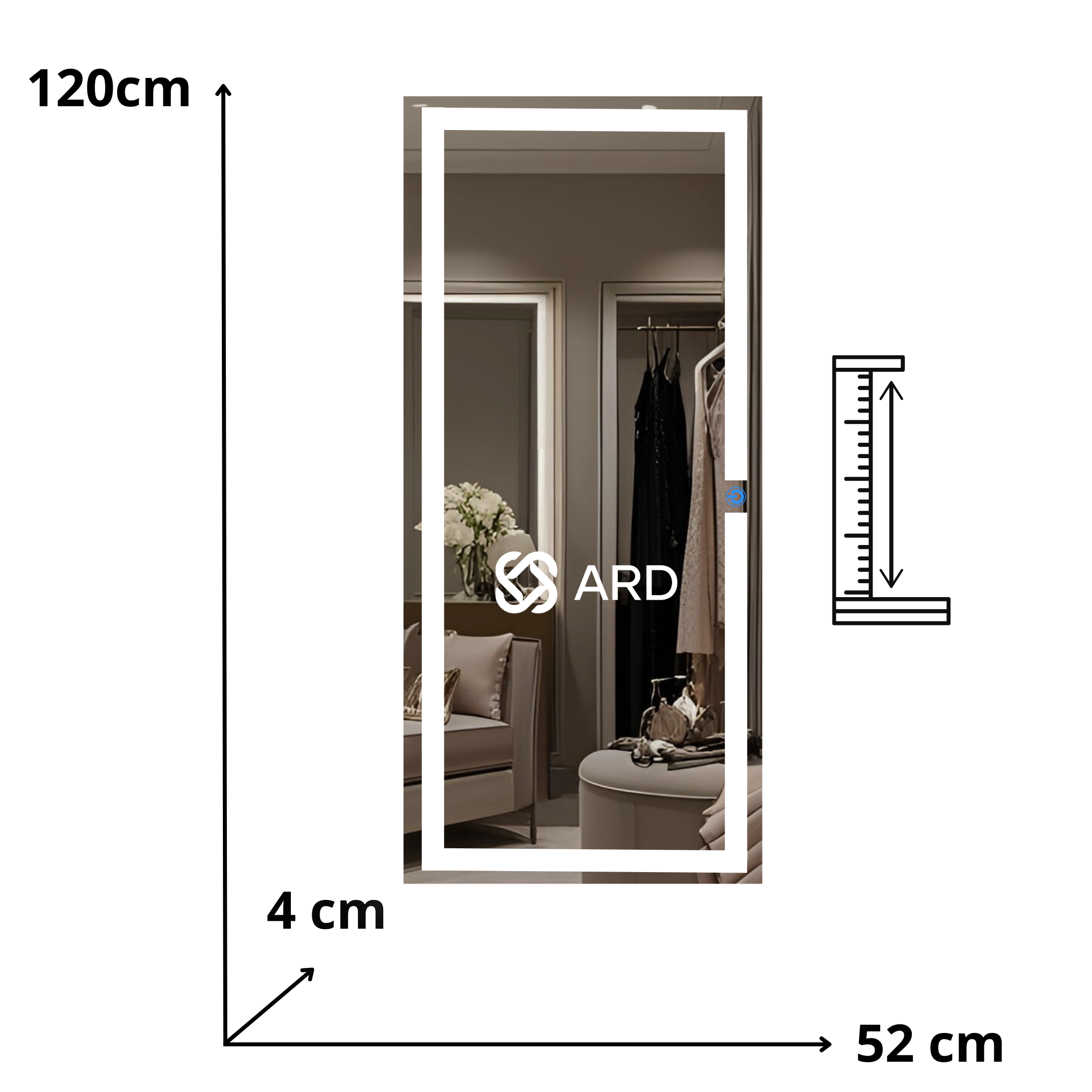 Foto 9 pulgar | Espejo Led Ard Glanz Luminous Glass 120 x 52 cm