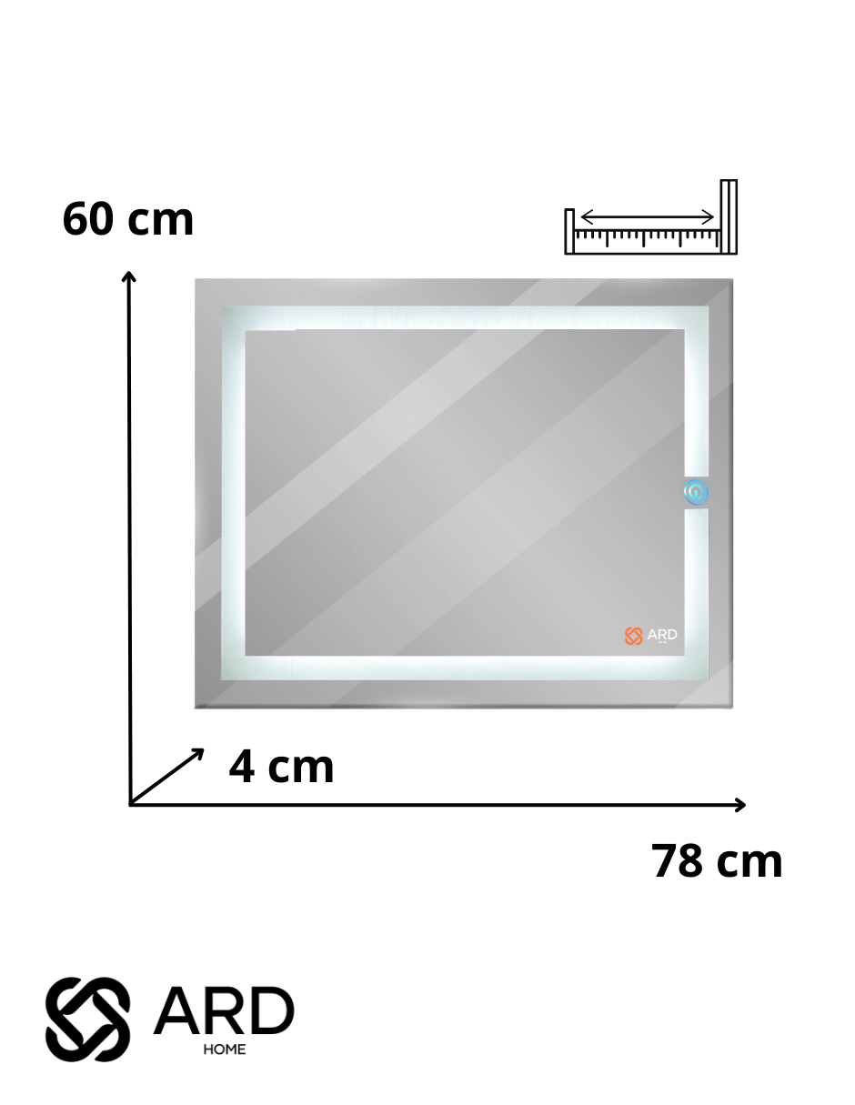 Foto 8 pulgar | Espejo Led Ard Glanz Luminous Glass Rectangular 60x 78