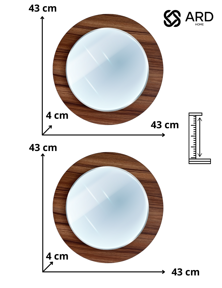 Foto 8 pulgar | Set De 2 Espejos Ard Glanz Oak Redondos 43 Cm