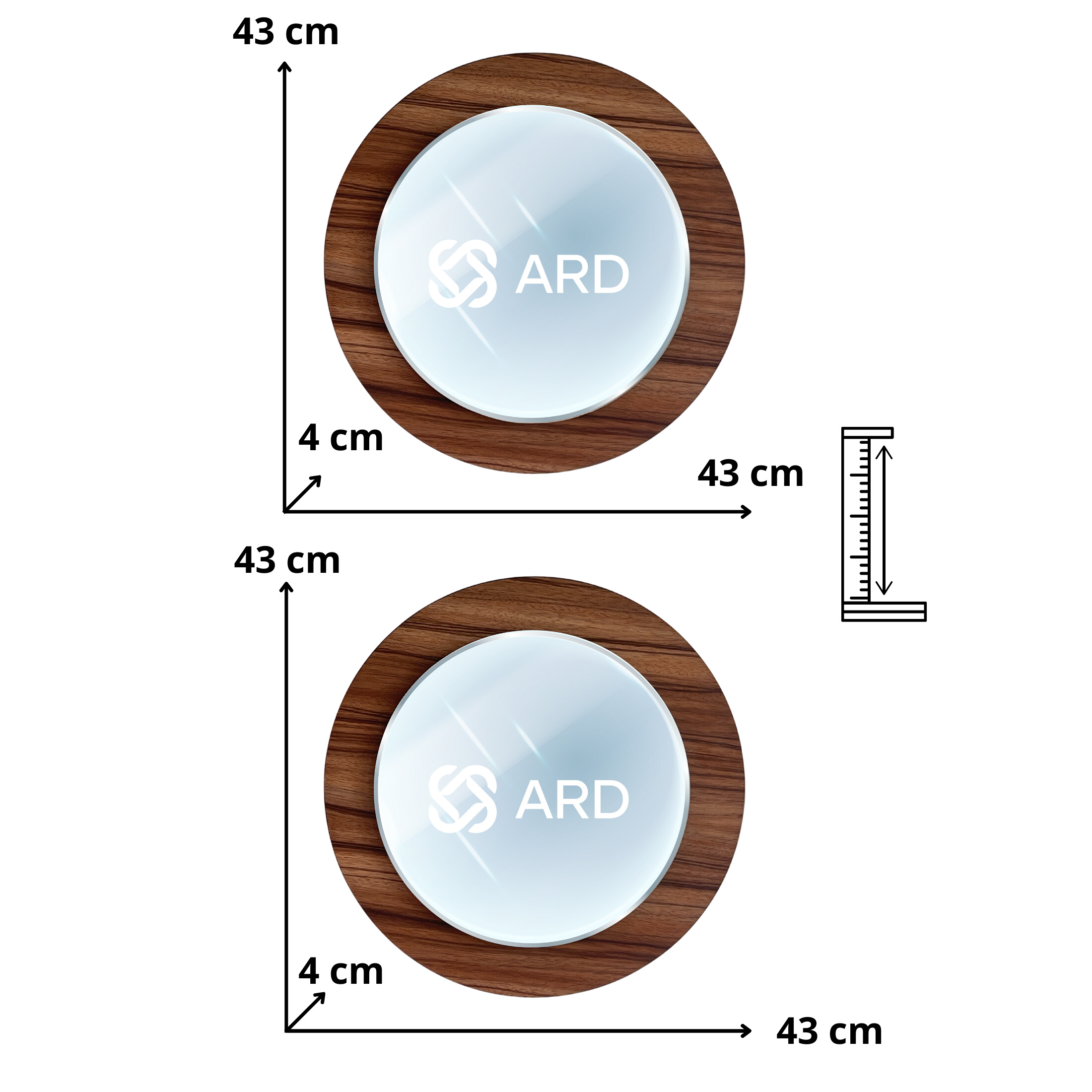 Foto 9 pulgar | Set de 2 Espejos Ard Glanz Oak Redondos 43 cm