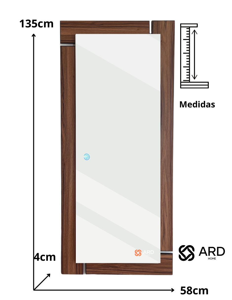 Foto 9 pulgar | Espejo Led Ard Glanz Luminous Oak Grand 135 X 58 Cm