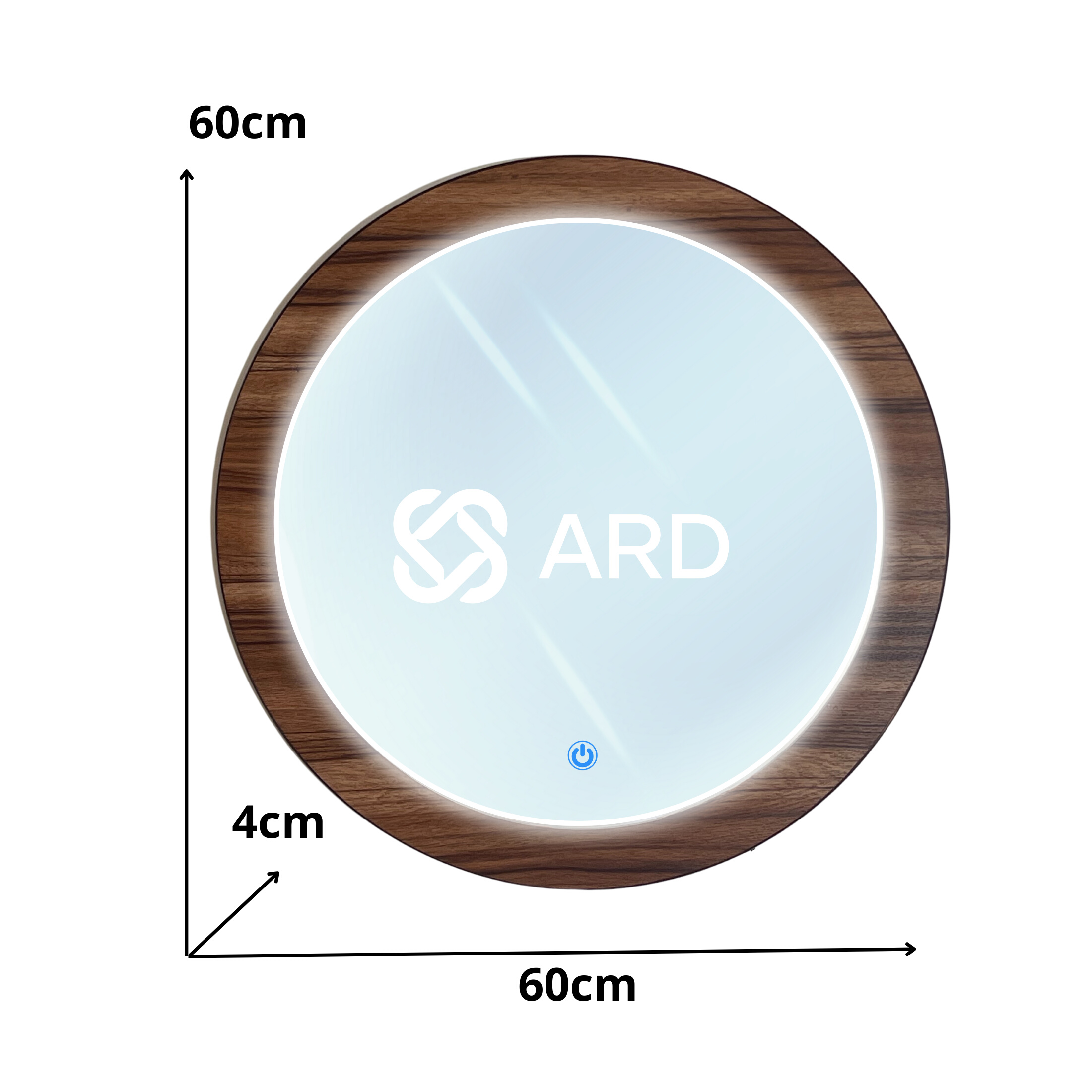 Foto 9 pulgar | Espejo Led Ard Glanz Luminous Oak Redondo 60 Cm Luz led Ajustable
