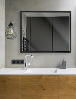 Foto 2 | Espejo Decorativo De Pared Con Marco Flotante Negro Brillante