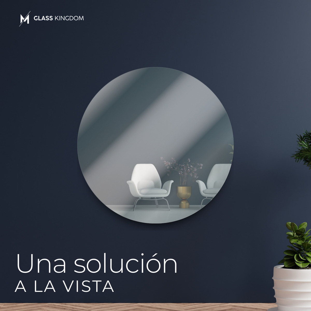 Foto 3 pulgar | Espejo Redondo Sin Marco 110cm Decorativo Pared Baño Comedor