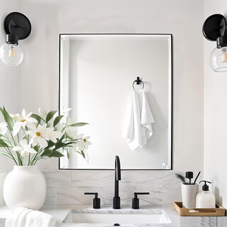 Foto 4 | Espejo Rectangular Con Marco De Aluminio Color Negro Mate De 50x70cm, Marca Gravita