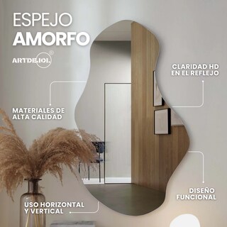 Foto 2 | Espejo Decorativo Forma Irregular Amorfo Minimalista Tamaño 40 X 80 Cm