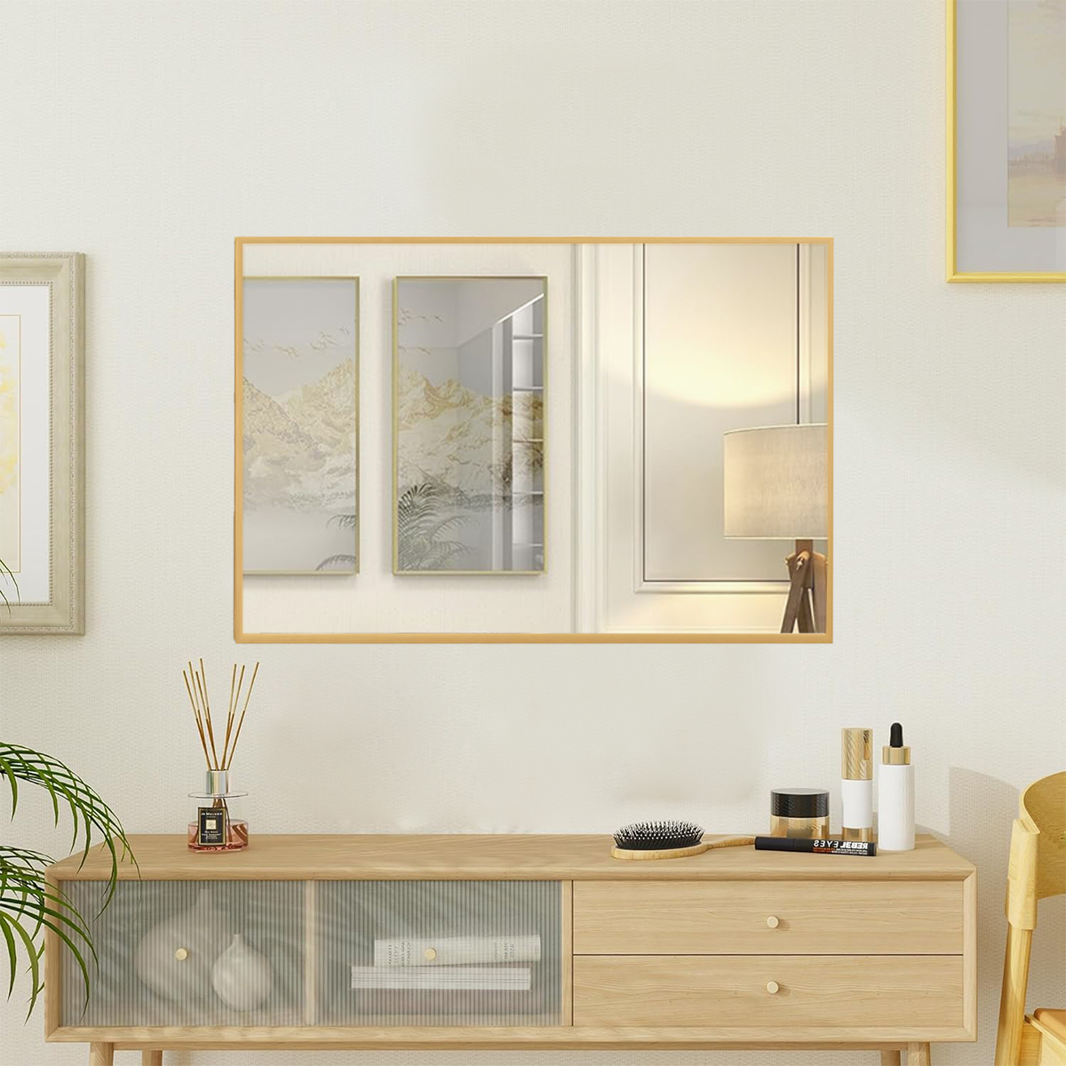 Foto 6 | Espejo Rectangular Gravita con Marco de Aluminio Dorado  50x70 cm