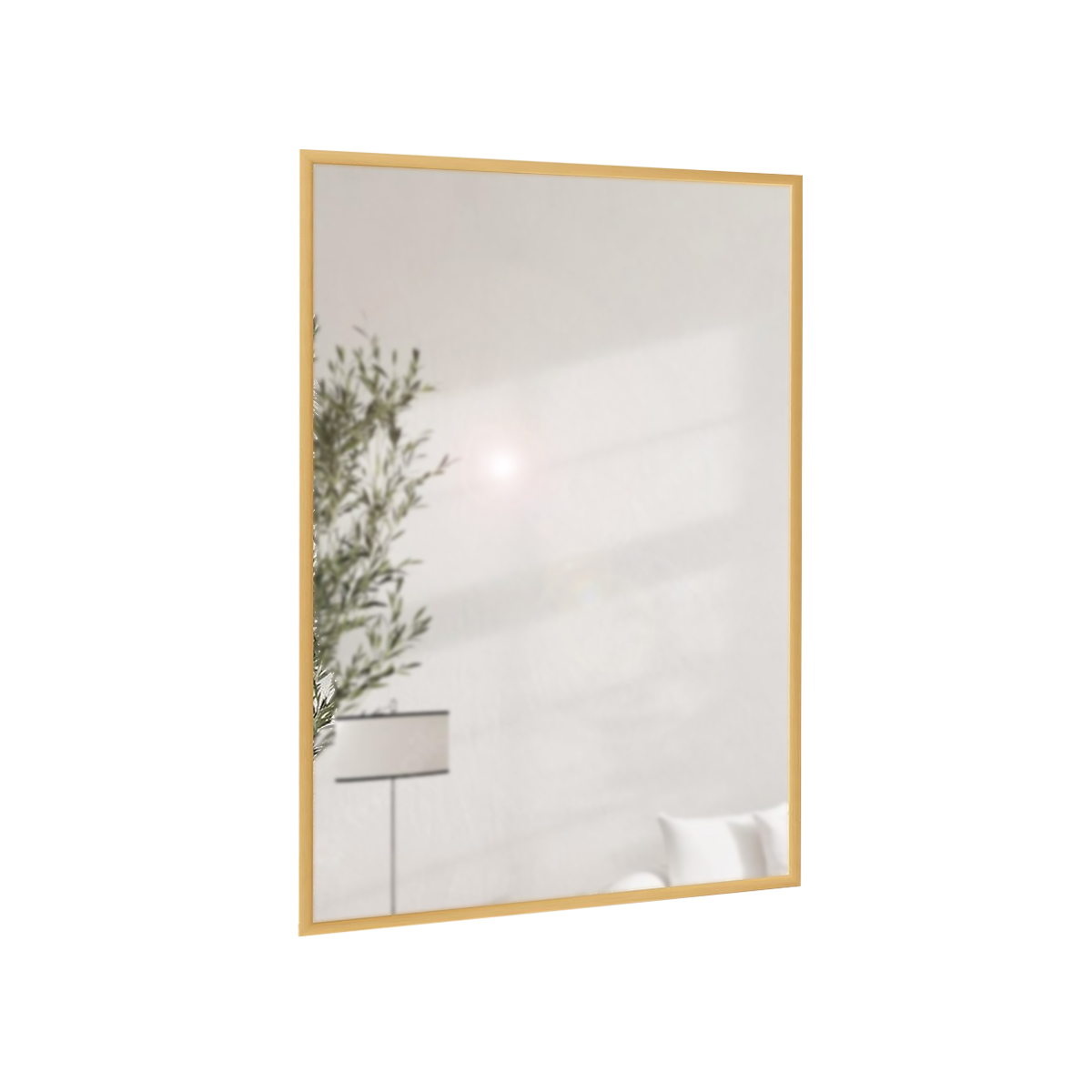 Foto 8 pulgar | Espejo Rectangular Gravita con Marco de Aluminio Dorado  50x70 cm
