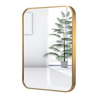 Foto 3 | Espejo Rectangular Gravita Con Marco de Aluminio Dorado 60 x 80 cm