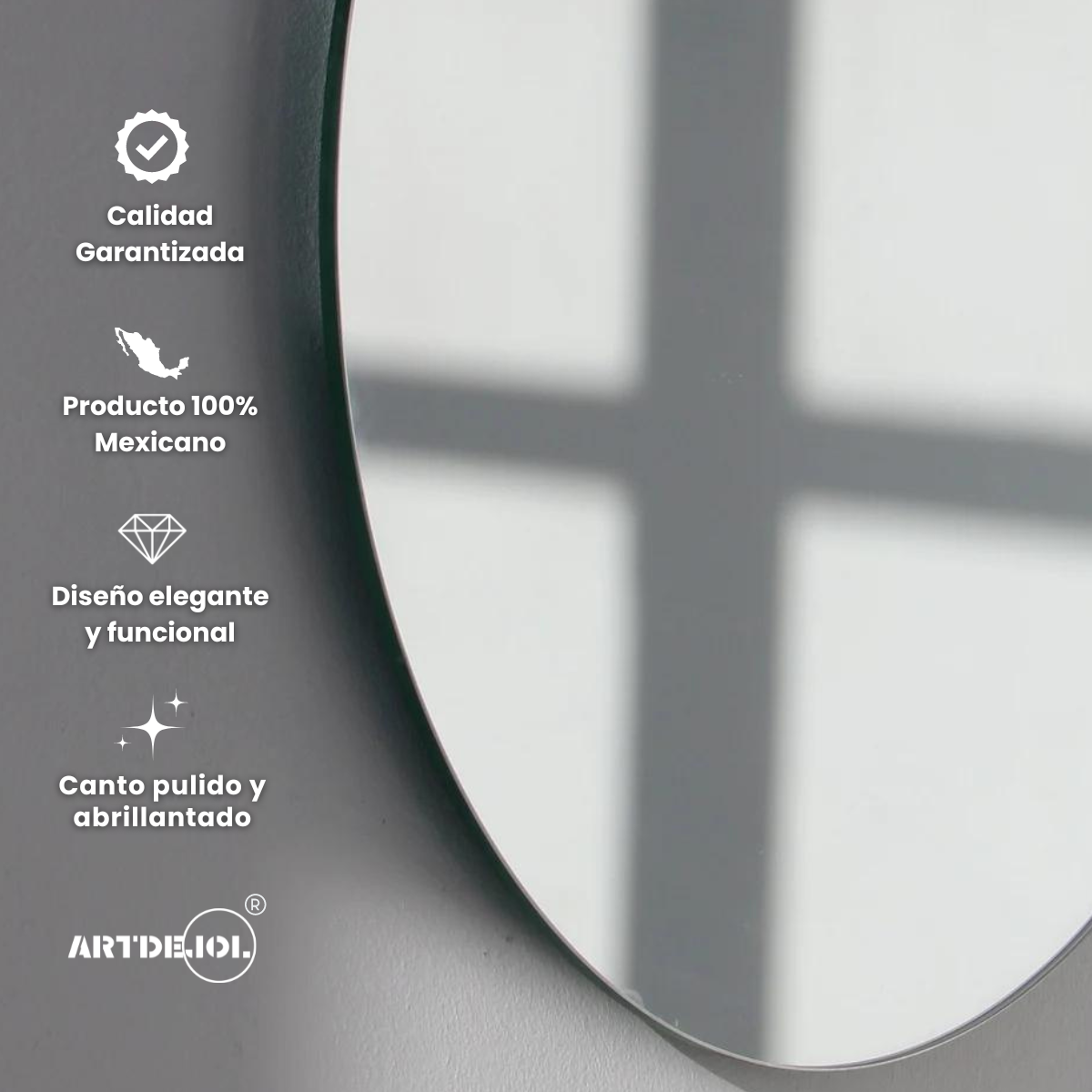 Foto 5 | Espejo Con Luz Led Cálida Decorativo Forma Irregular Amorfo Minimalista Tamaño 60 X 90 Cm