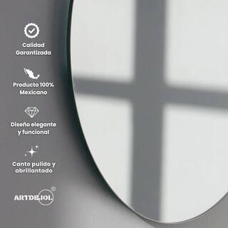 Foto 5 | Espejo Con Luz Led Cálida Decorativo Forma Irregular Amorfo Minimalista Tamaño 60 X 90 Cm