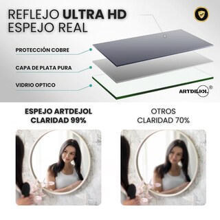 Foto 6 | Espejo Con Luz Led Cálida Decorativo Forma Irregular Amorfo Minimalista Tamaño 60 X 90 Cm