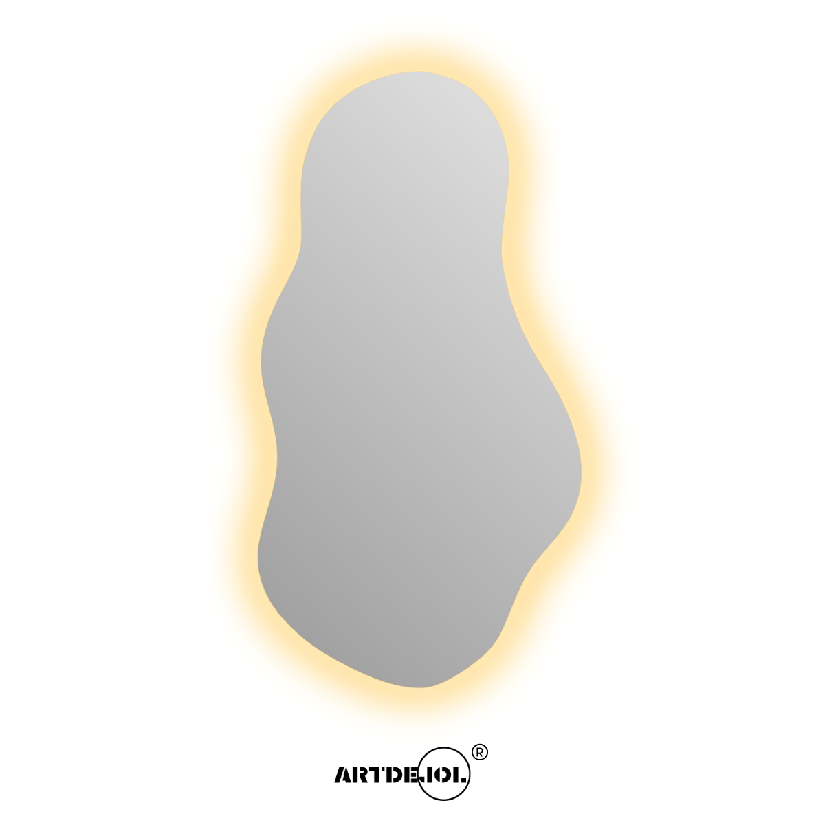 Foto 8 pulgar | Espejo Con Luz Led Cálida Decorativo Forma Irregular Amorfo Minimalista Tamaño 60 X 90 Cm