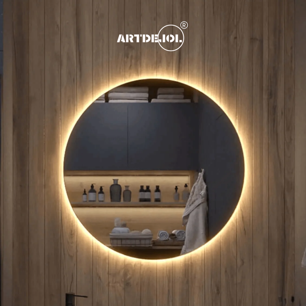 Foto 4 | Espejo Led Luz Cálida Circular Diámetro 100 cm Imagen Hd