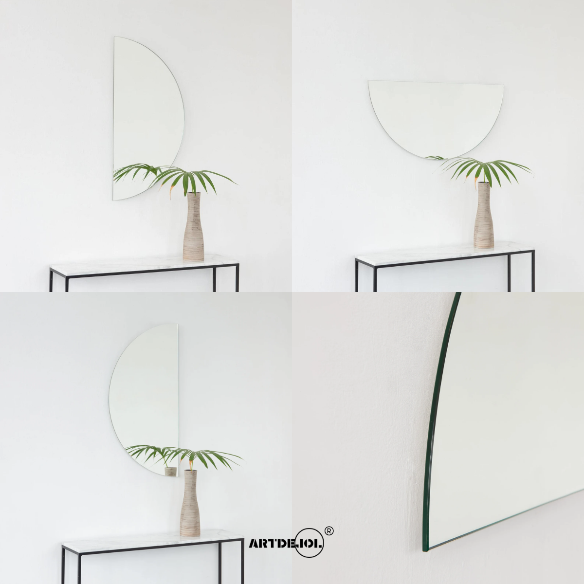 Foto 2 | Espejo Media Luna 20 X 40 cm Minimalista Decoración Hogar