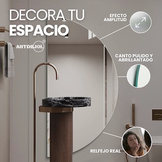 Foto 4 | Espejo Media Luna 20 X 40 cm Minimalista Decoración Hogar