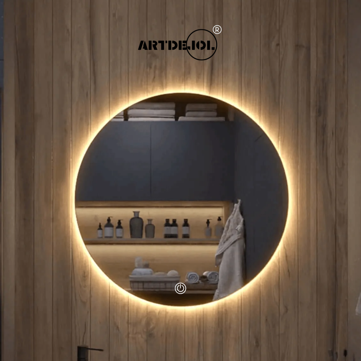 Foto 5 pulgar | Espejo Led Touch Luz Cálida Circular Diámetro 100 cm Imagen Hd