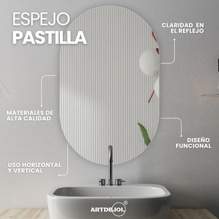 Foto 3 | Espejo Decorativo Forma Pastilla 30 X 100 Imagen Hd