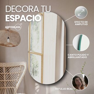 Foto 4 | Espejo Decorativo Forma Pastilla 30 X 100 Imagen Hd