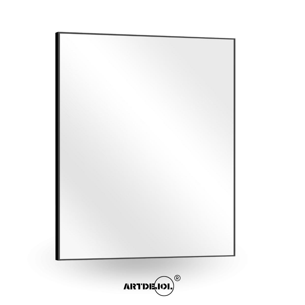 Foto 8 | Espejo De Pared Cuadrado Con Marco En Aluminio Negro 70 X 70 Cm