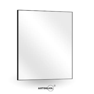 Foto 1 | Espejo De Pared Cuadrado Con Marco En Aluminio Negro 25 X 25 Cm