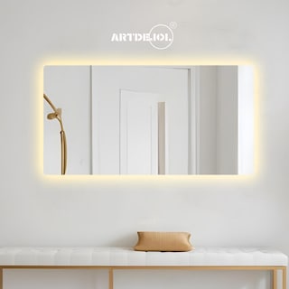 Foto 1 | Espejo Rectangular Con Luz Led Cálida 70x90 Cm Decoración Hogar