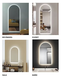 Foto 5 | Espejo Con Luz Led Cálida Forma Arco 60 X 120 Cm