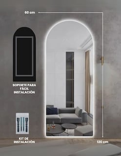 Foto 6 | Espejo Con Luz Led Cálida Forma Arco 60 X 120 Cm