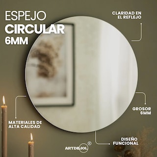 Foto 3 | Espejo Circular 6 Mm Diámetro 60 Cm Imagen Sin Distorsión
