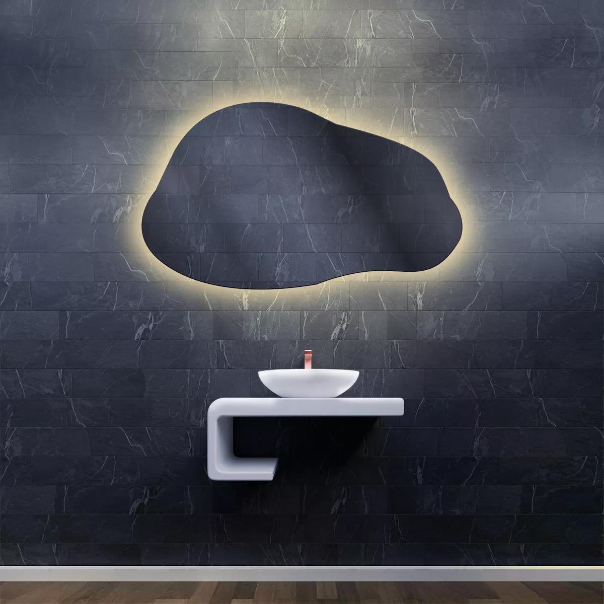 Foto 3 pulgar | Espejo Decorativo Nube 60 X 90 Cms Luz Led Touch