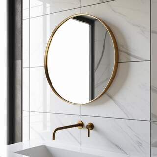 Foto 2 | Espejo 60cm Color Oro Marco De Metal De Pared