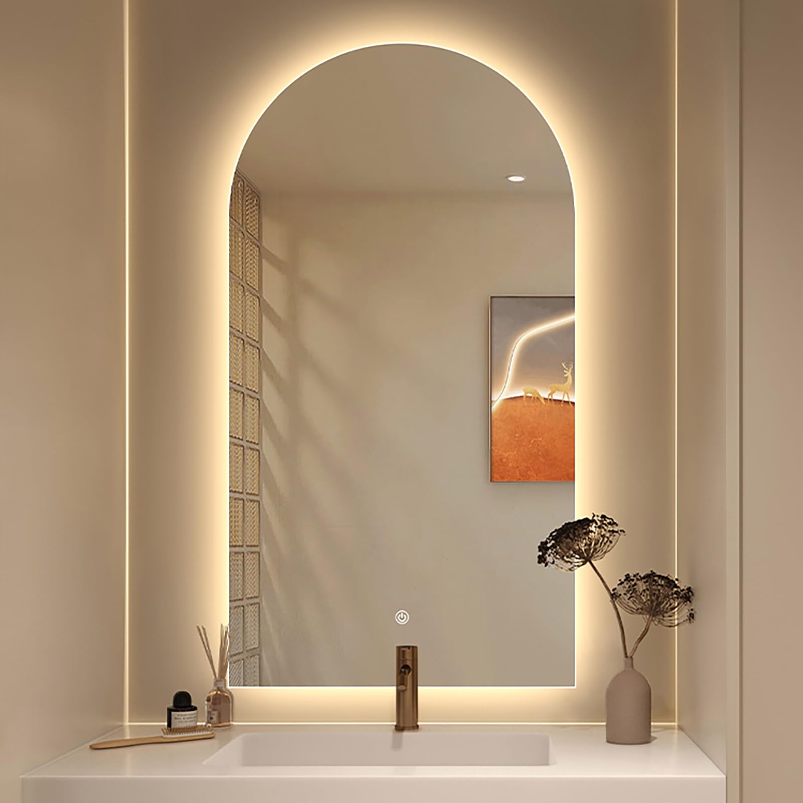 Foto 3 pulgar | Espejo Decorativo Arco 75 X 150 Cms Luz Led Touch