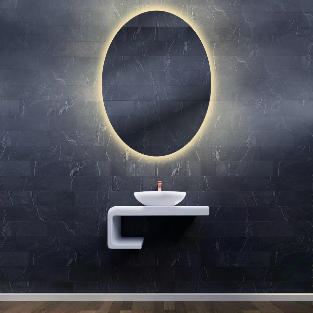 Foto 2 | Espejo Decorativo Ovalado 50 X 75 Cms Luz Led Touch