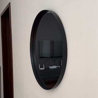 Foto 4 | Espejo 50 cm Negro Marco de Metal de Pared