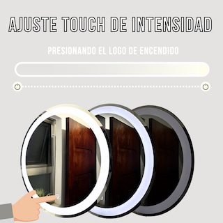 Foto 2 | Espejo 80cm Luz Led Blanca Touch Esmerilado Para Baño