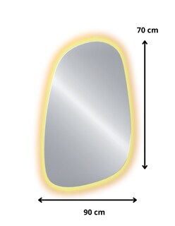 Foto 4 | Espejo Led Cálida Forma Orgánica Irregular Bruma 90 x 70 cm