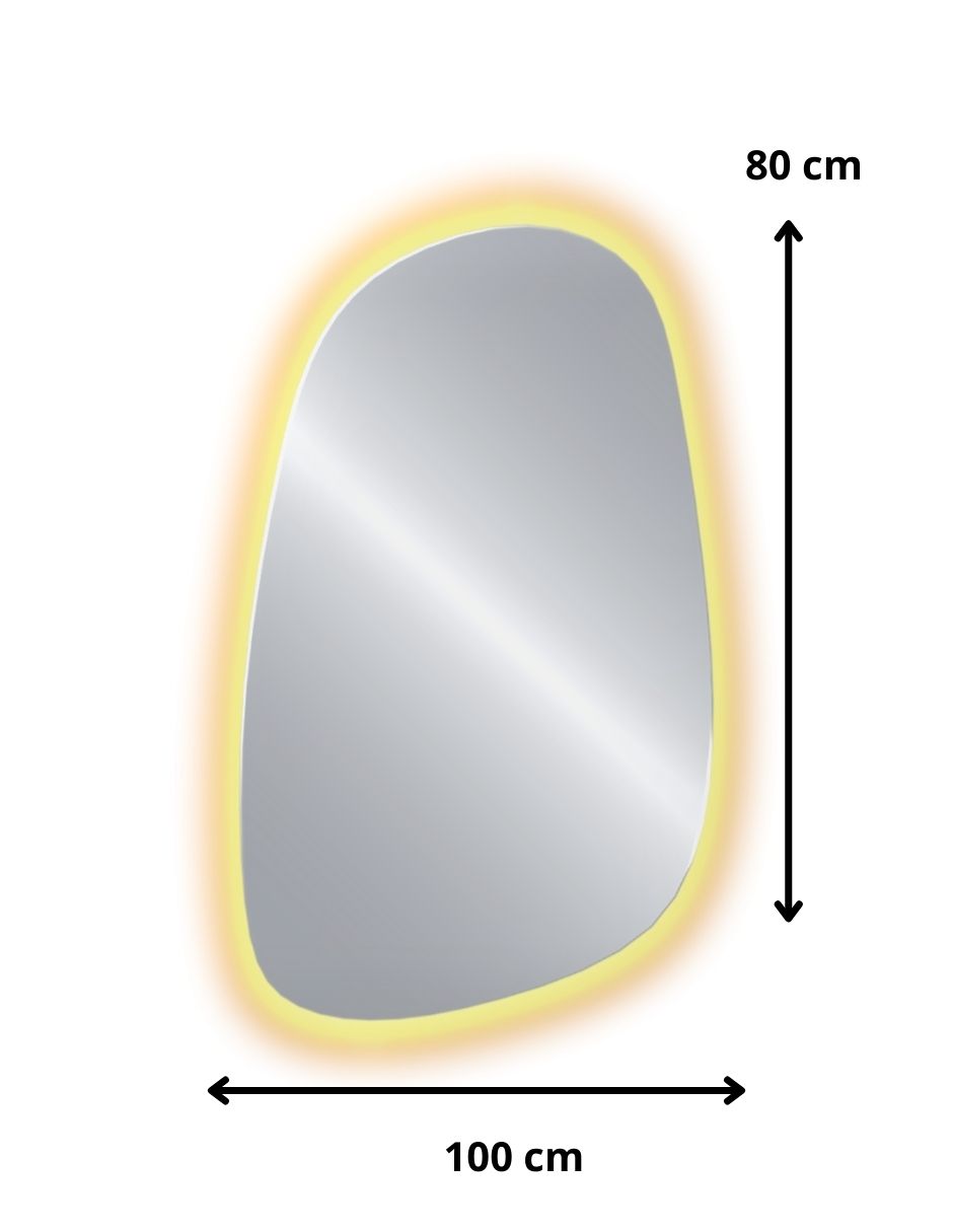 Foto 5 pulgar | Espejo Led Cálida Forma Orgánica Irregular Bruma 100 x 80 cm