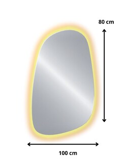 Foto 4 | Espejo Led Cálida Forma Orgánica Irregular Bruma 100 x 80 cm